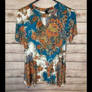 Womens Keyhole Tunic Top w/ Pockets